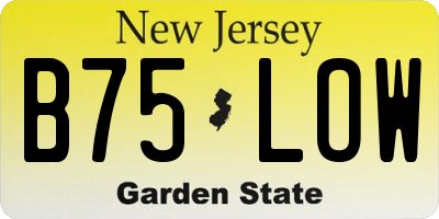 NJ license plate B75LOW