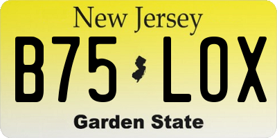 NJ license plate B75LOX