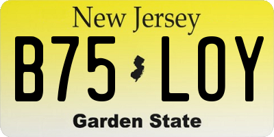 NJ license plate B75LOY