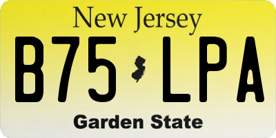 NJ license plate B75LPA