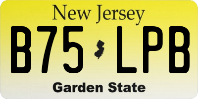 NJ license plate B75LPB