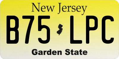 NJ license plate B75LPC