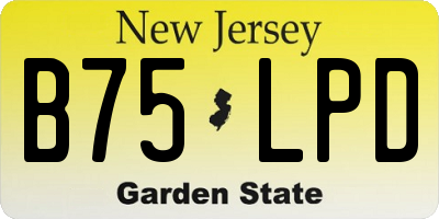 NJ license plate B75LPD