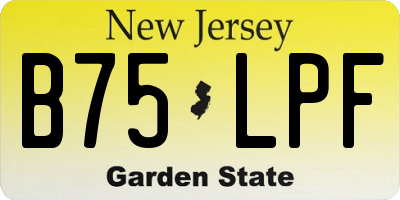 NJ license plate B75LPF