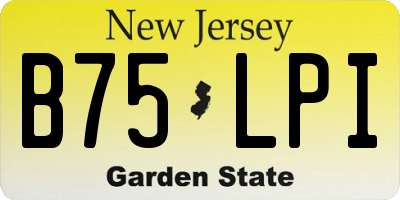 NJ license plate B75LPI