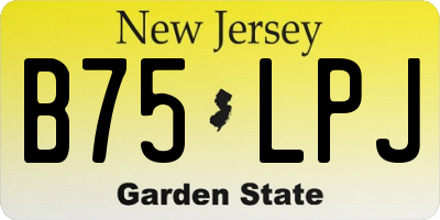 NJ license plate B75LPJ