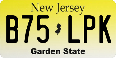 NJ license plate B75LPK