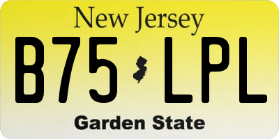 NJ license plate B75LPL