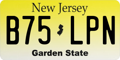 NJ license plate B75LPN