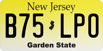 NJ license plate B75LPO