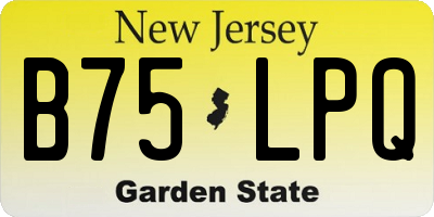NJ license plate B75LPQ