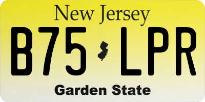 NJ license plate B75LPR