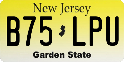 NJ license plate B75LPU