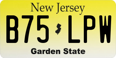 NJ license plate B75LPW