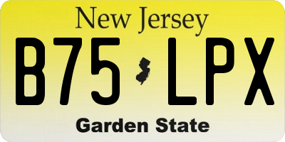 NJ license plate B75LPX