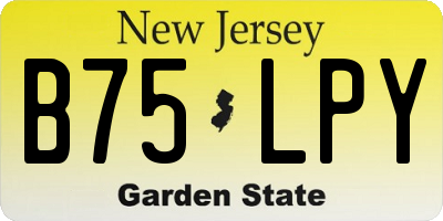 NJ license plate B75LPY