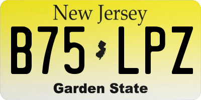 NJ license plate B75LPZ