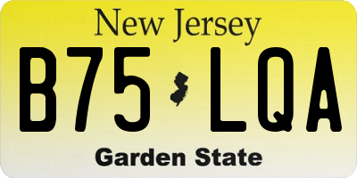 NJ license plate B75LQA