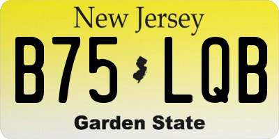 NJ license plate B75LQB
