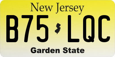 NJ license plate B75LQC
