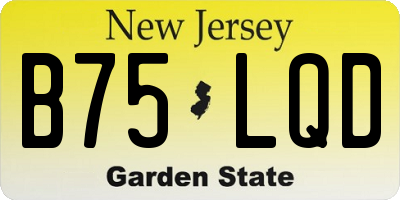 NJ license plate B75LQD