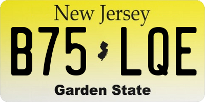 NJ license plate B75LQE