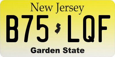 NJ license plate B75LQF