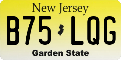 NJ license plate B75LQG