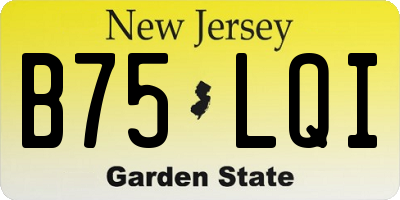 NJ license plate B75LQI