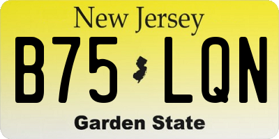 NJ license plate B75LQN