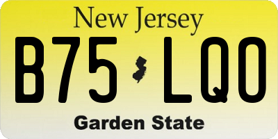 NJ license plate B75LQO