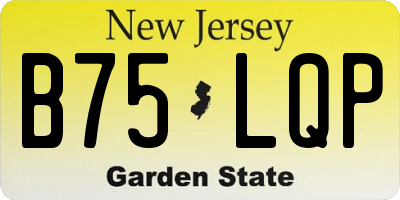 NJ license plate B75LQP