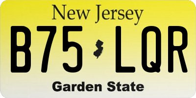 NJ license plate B75LQR
