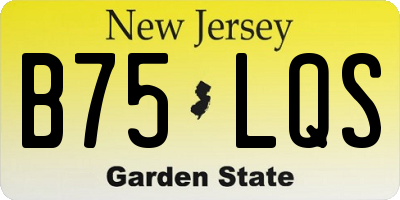 NJ license plate B75LQS