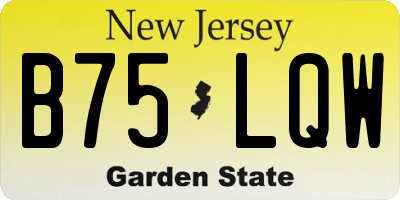 NJ license plate B75LQW