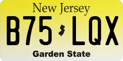 NJ license plate B75LQX