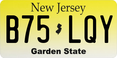 NJ license plate B75LQY