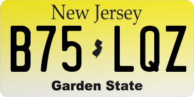 NJ license plate B75LQZ