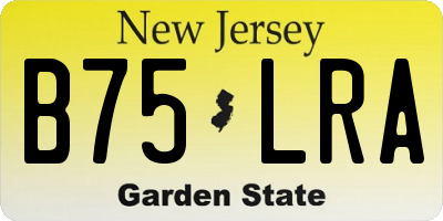 NJ license plate B75LRA