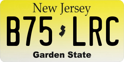 NJ license plate B75LRC