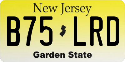 NJ license plate B75LRD