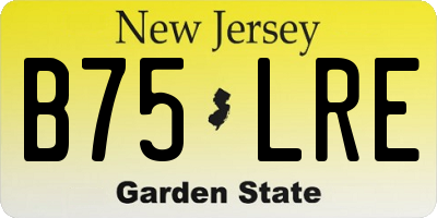 NJ license plate B75LRE