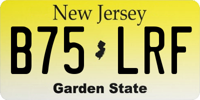 NJ license plate B75LRF