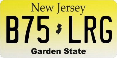 NJ license plate B75LRG