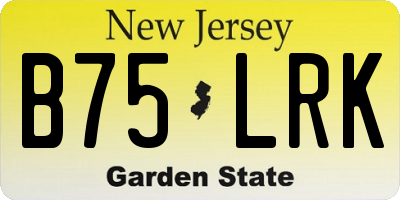 NJ license plate B75LRK