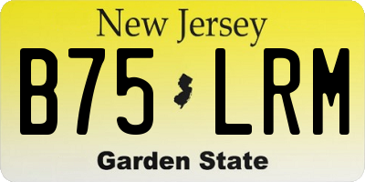 NJ license plate B75LRM