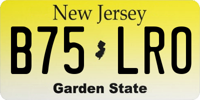 NJ license plate B75LRO