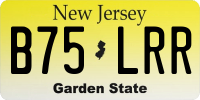 NJ license plate B75LRR