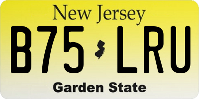 NJ license plate B75LRU