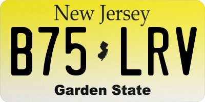 NJ license plate B75LRV